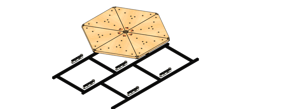 Modular configuration: triangular plates resting on the sensors